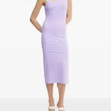 Платье миди с асимметричным вырезом