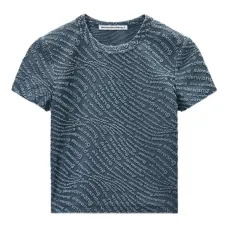 Топ с короткими рукавами и тисненым логотипом