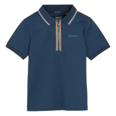 Поло на молнии с вышитым логотипом