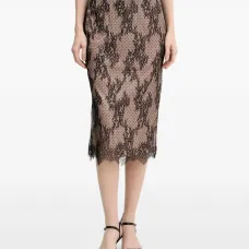 Юбка миди с кружевом