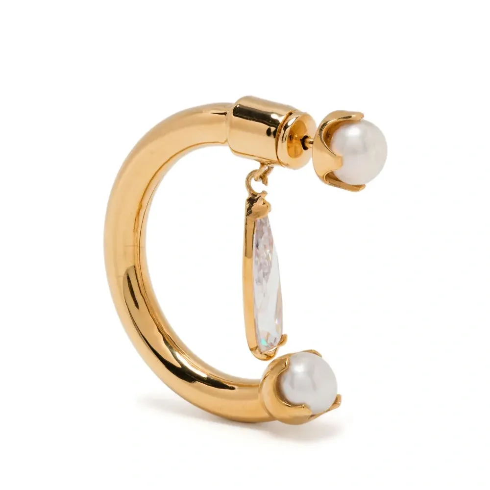 Серьга fantasy clear drip с жемчугом Серьга fantasy clear drip с жемчугом