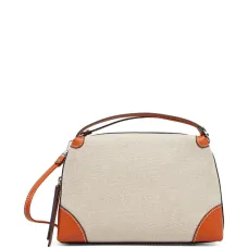 Сумка из канваса с контрастными вставками