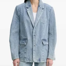 Однобортный блейзер из денима Однобортный блейзер из денима