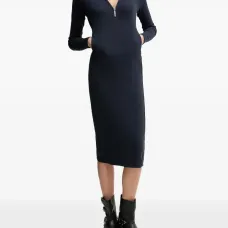 Платье миди на молнии с капюшоном