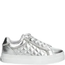 Стеганые кроссовки с эффектом металлик