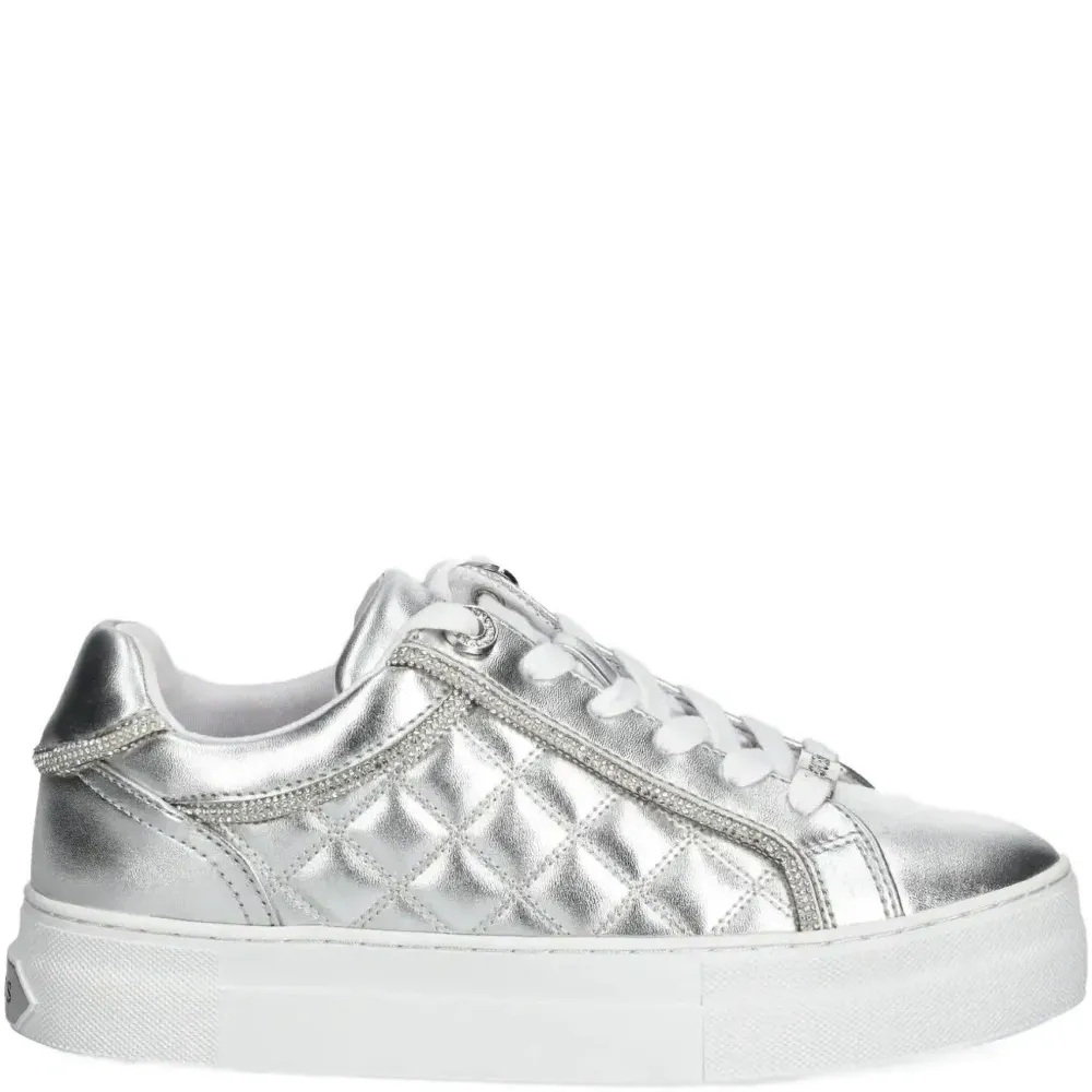 Стеганые кроссовки с эффектом металлик