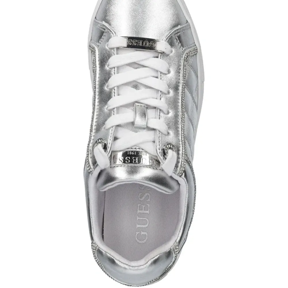 Стеганые кроссовки с эффектом металлик