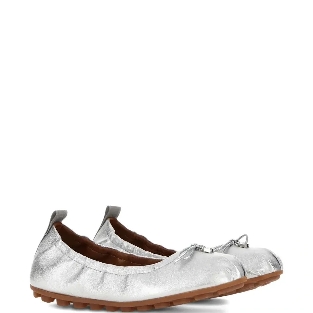 Балетки с эффектом металлик