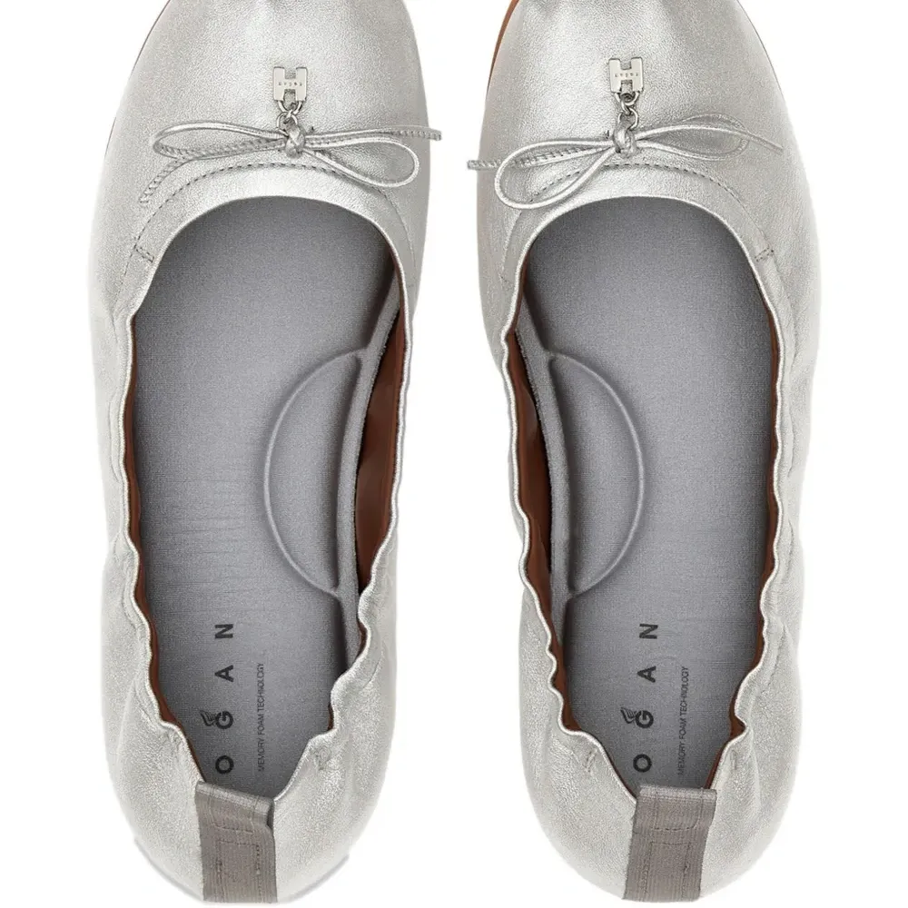 Балетки с эффектом металлик