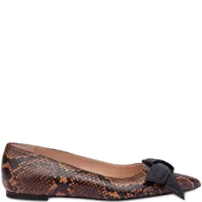 балетки с тиснением под змеиную кожу