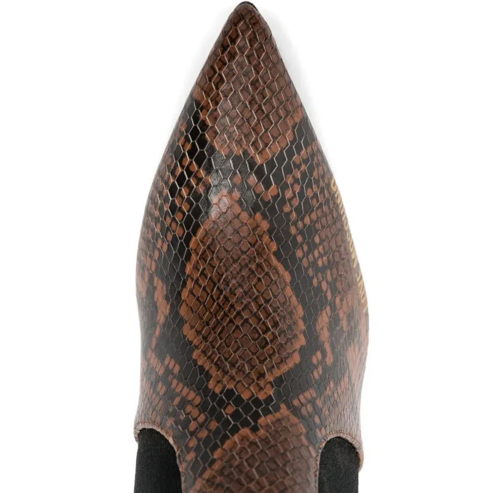 Кожаные ботильоны на каблуке 100 мм