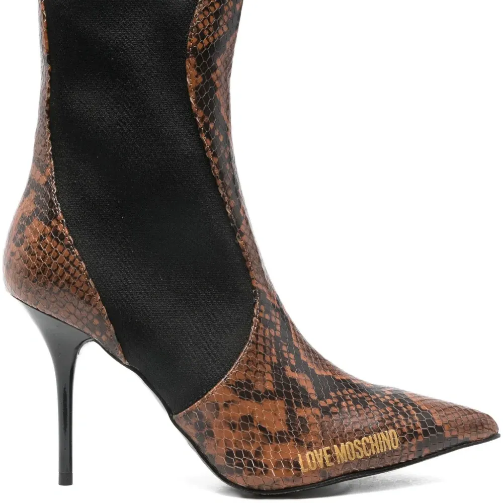 Кожаные ботильоны на каблуке 100 мм