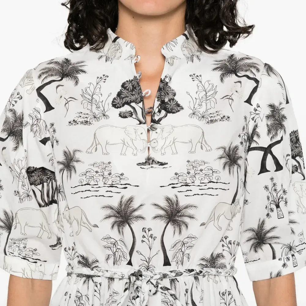 Платье мини с графичным принтом