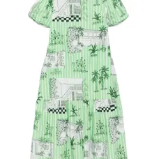 Платье миди с графичным принтом