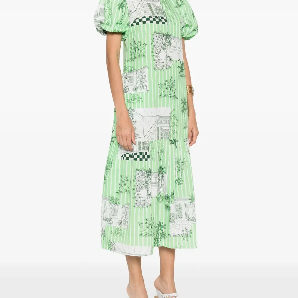 Платье миди с графичным принтом