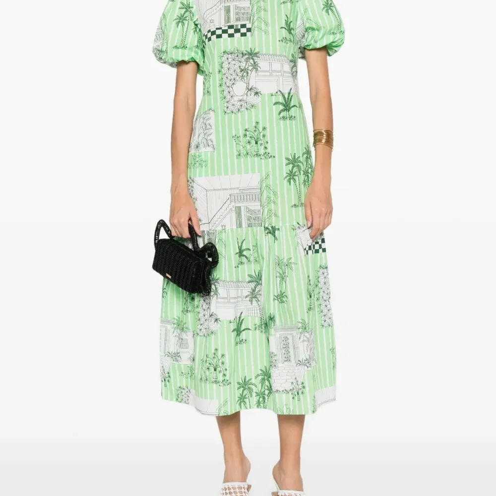 Платье миди с графичным принтом