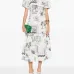 Платье миди с графичным принтом