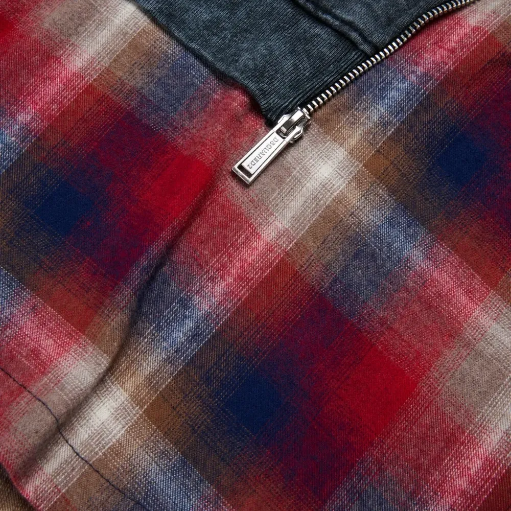 Клетчатое платье со вставками