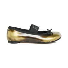 Балетки с эффектом металлик
