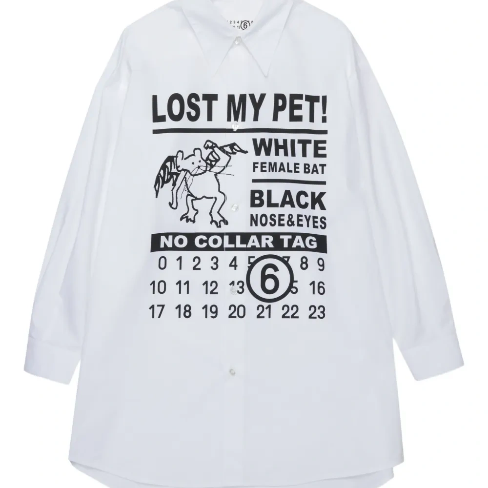 Платье-рубашка с принтом