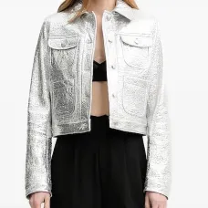 Куртка с эффектом металлик