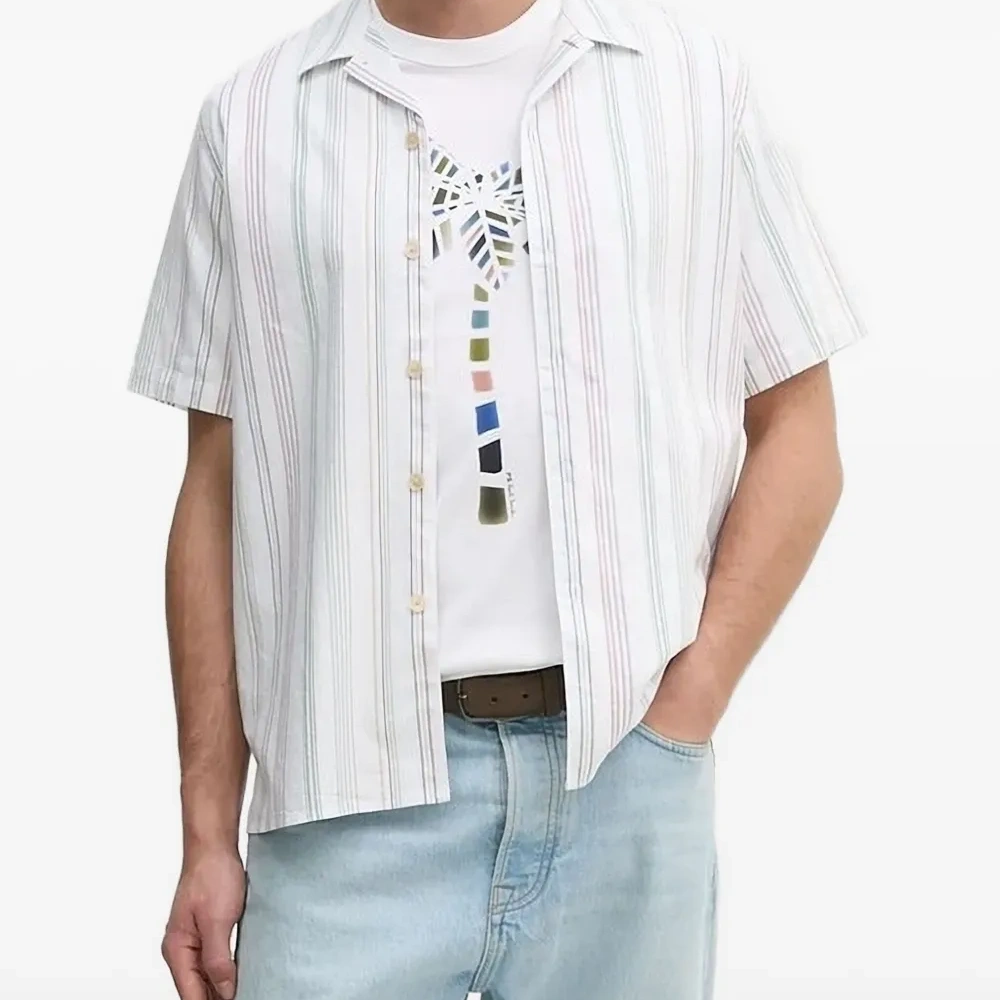 Полосатая рубашка с короткими рукавами