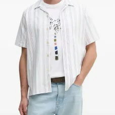 Полосатая рубашка с короткими рукавами Полосатая рубашка с короткими рукавами