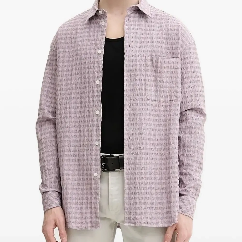 Фактурная рубашка в клетку гингем