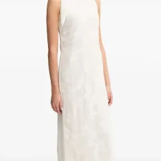 Платье миди с завязками и тиснением