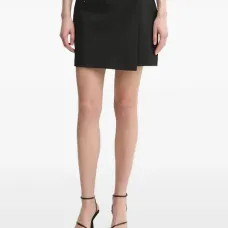 Юбка мини прямого кроя с запахом