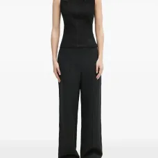 Брюки с эластичным поясом и складками