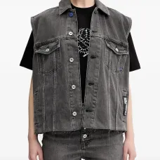 Джинсовый жилет с бахромой Джинсовый жилет с бахромой