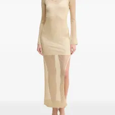 Платье миди в рубчик