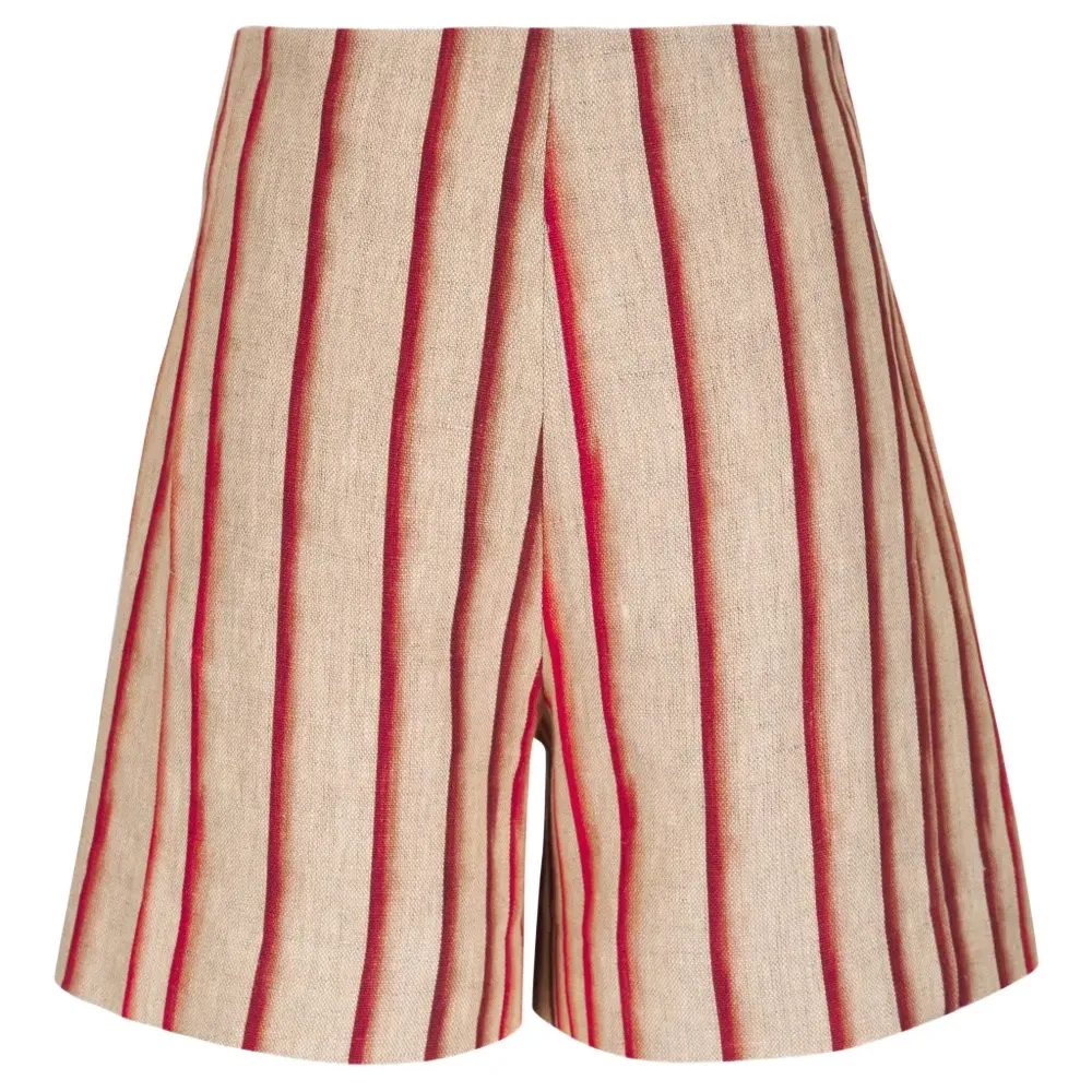 полосатые шорты с завышенной талией