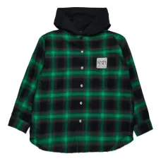 клетчатая рубашка с капюшоном