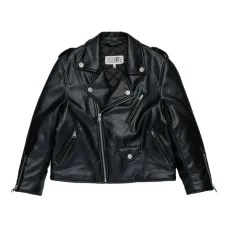 байкерская куртка с декоративной строчкой