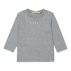 топ с длинными рукавами и вышитым логотипом