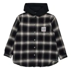 клетчатая рубашка с капюшоном