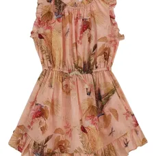 Платье с оборками и цветочным принтом