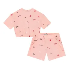 Комплект из топа и юбки с графичным принтом