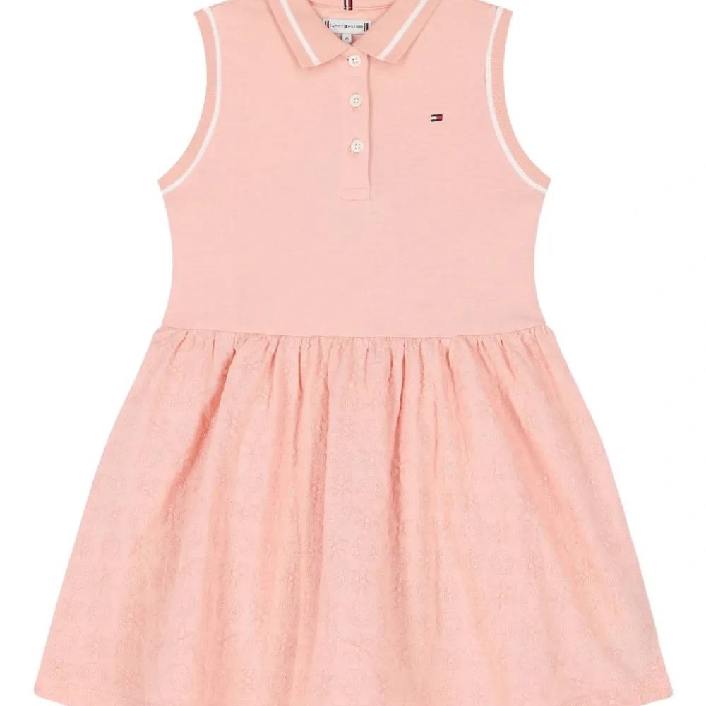 Платье без рукавов с воротником поло