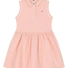 Платье без рукавов с воротником поло