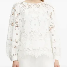 Кружевная блузка с объемными рукавами Кружевная блузка с объемными рукавами
