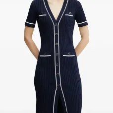 Платье в рубчик на пуговицах Платье в рубчик на пуговицах