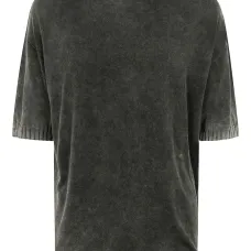 Футболка с отделкой в рубчик