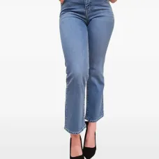 прямые джинсы с завышенной талией