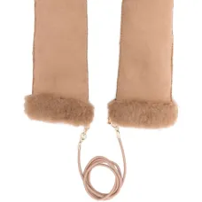 Варежки с отделкой из шерпы