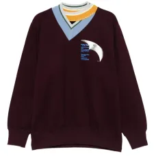 Свитер с графическим принтом и воротником-стойкой