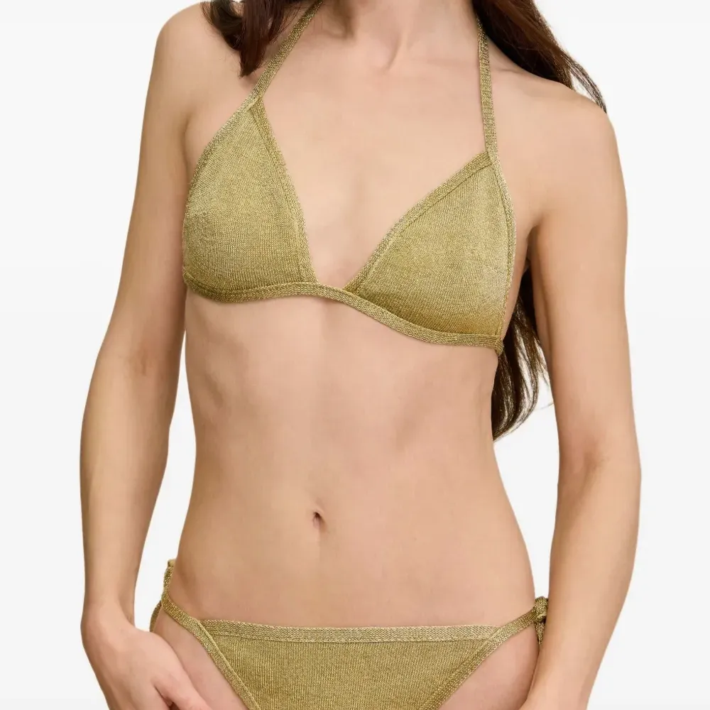 Бикини с эффектом металлик и треугольными чашками