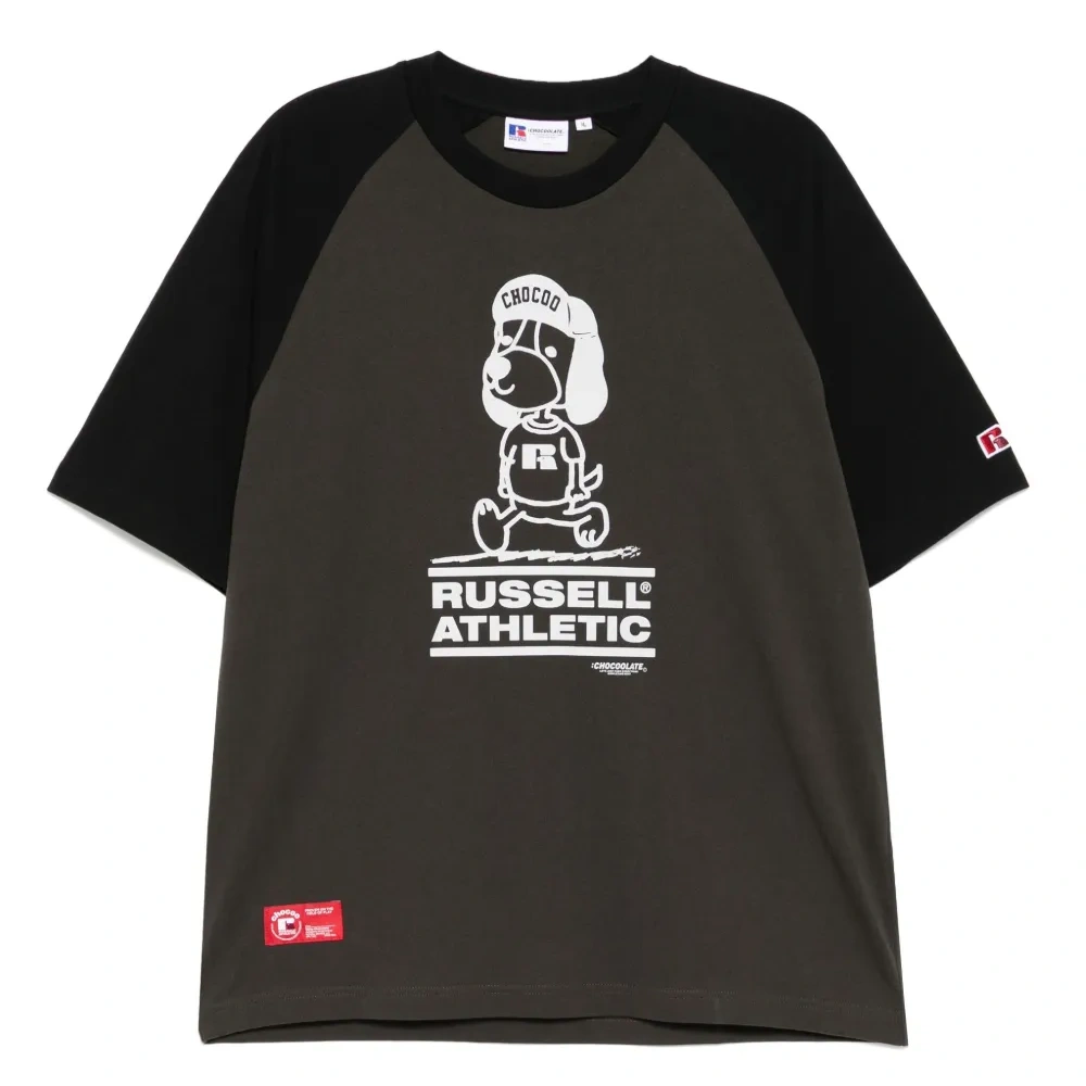 футболка с графичным принтом из коллаборации с Russell Athletic